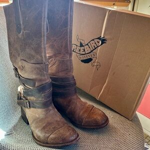 Freebird by Steven Brown Leather Heeled Boots